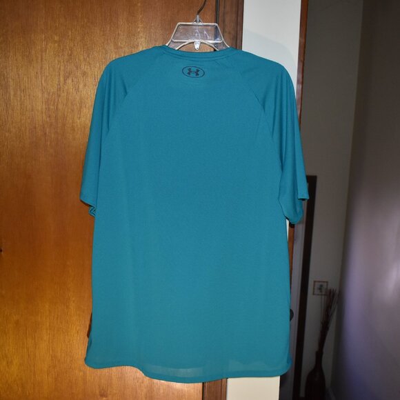 NEW Under Armour Shirt Tech Tee Green T-Shirt Short Sleeve Mens NWT $25 - Picture 3 of 4